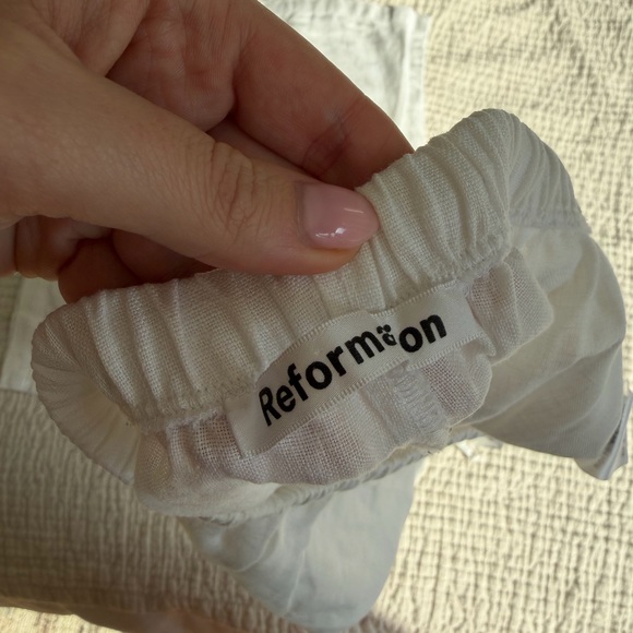 Reformation Linen Drawstring Pants — white - Picture 4 of 4